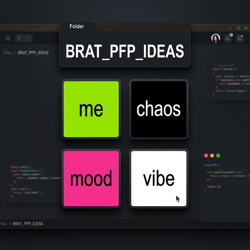 Brat pfp ideas example, green and black profile pictures with lowercase text