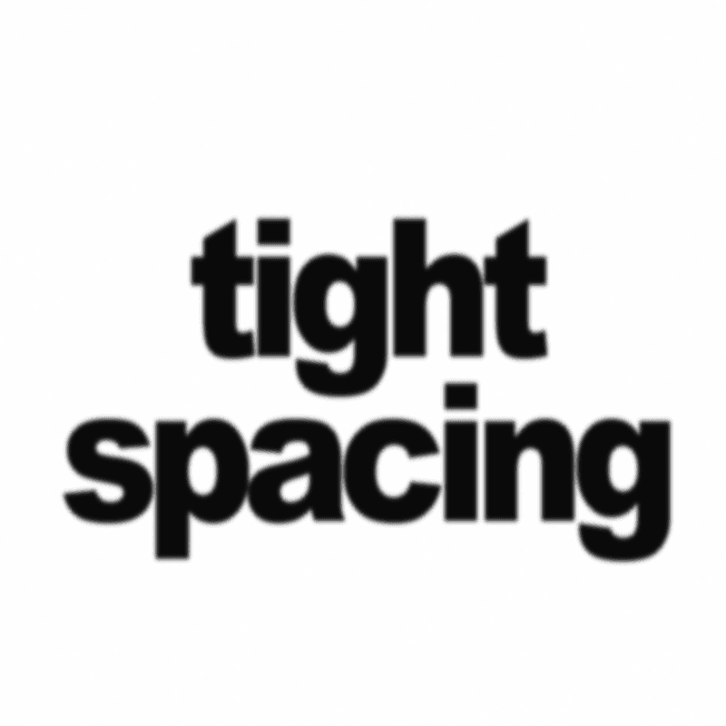 tight letter spacing example in brat style text