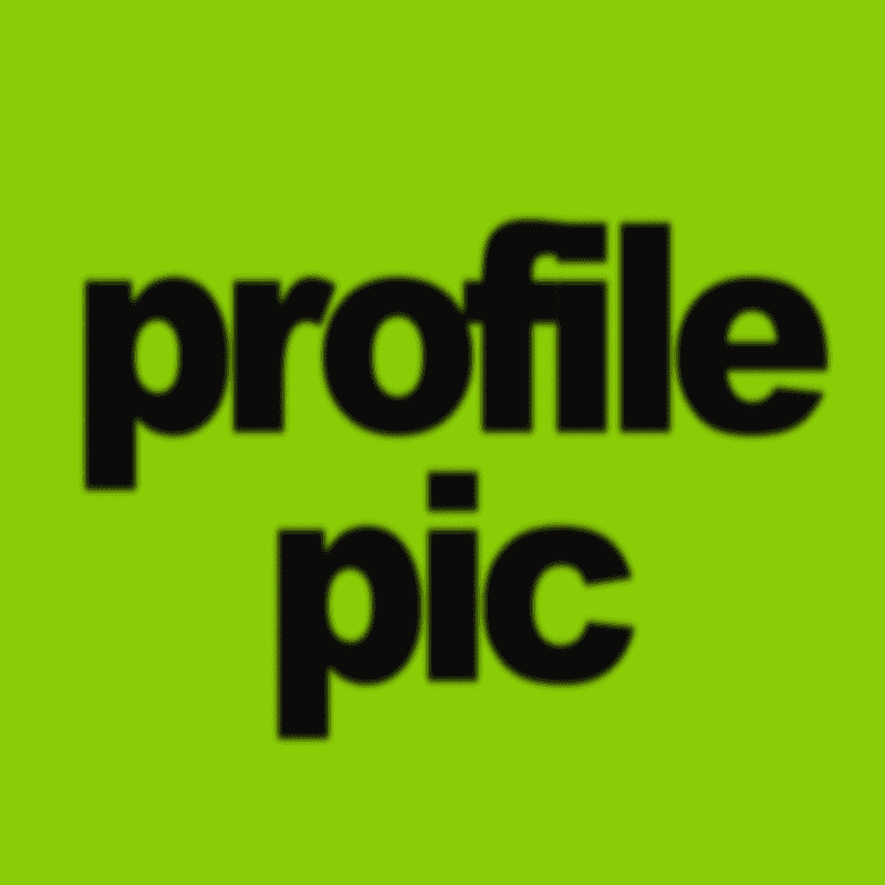 brat maker profile picture layout with centered text