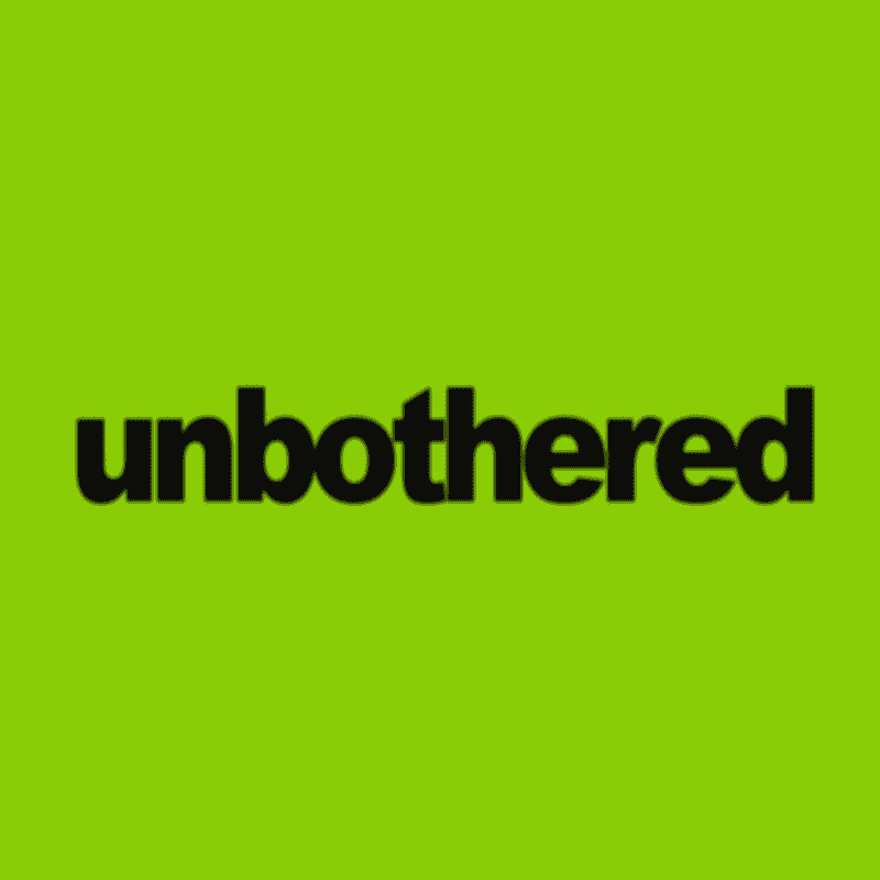 meme-style brat text card reading unbothered